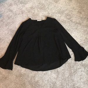 CALVIN KLEIN BLACK TOP W BELL SLEEVES